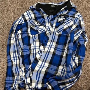 Eighty Eight Black and Blue Plaid Shirt